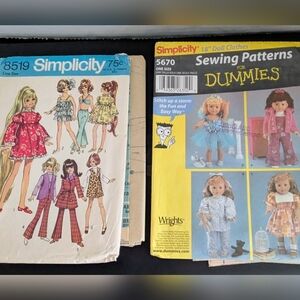 2 Sewing Patterns: Doll Clothes for American Girl Dolls & Crissy